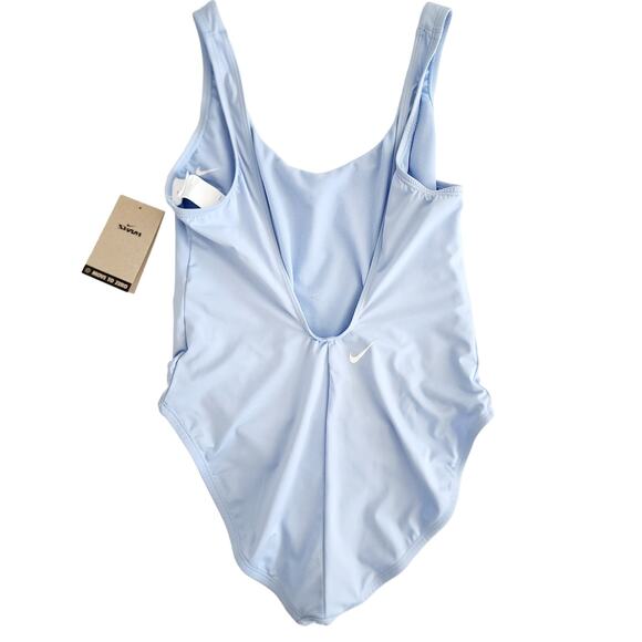 Nike One Piece Light Blue Swimsuit with Smiley Face & Logo Size Large - Picture 4 of 7